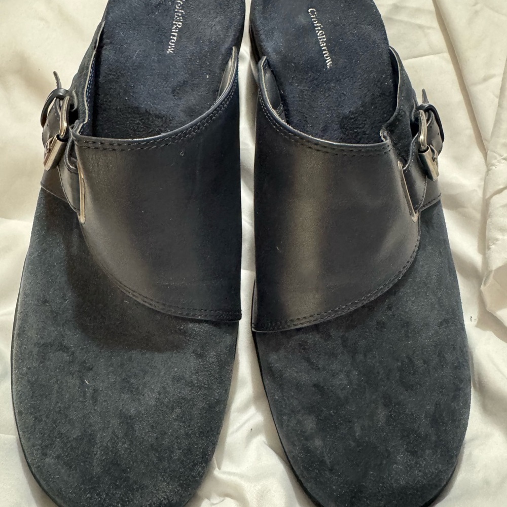 Croft & Barrow Navy Blue Women's Mules with Buckle